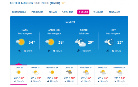 22/06 Canicule : salle fermée du 22 au 28  juin inclus